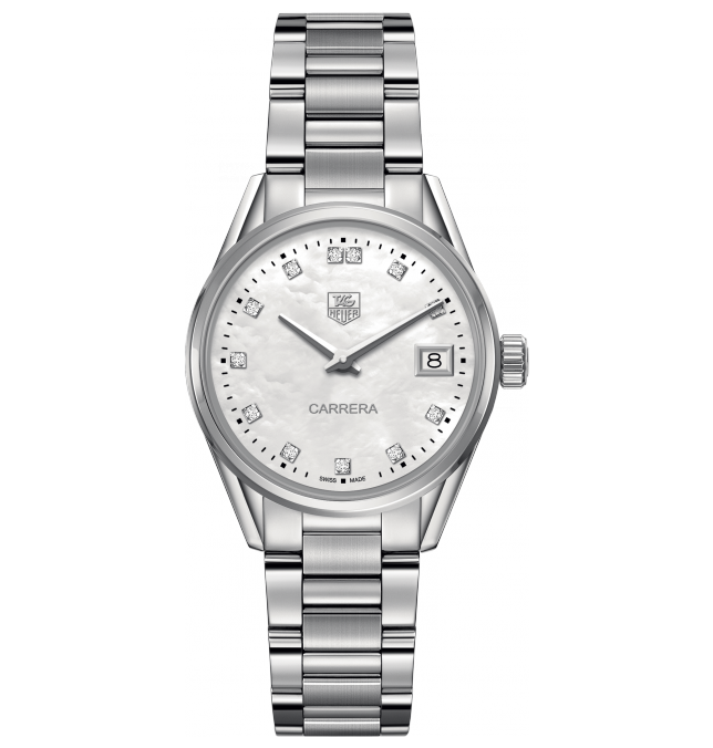 TAG Heuer WAR1314.BA0778 : Carrera Lady Quartz 32 Stainless Steel / MOP - Diamond / Bracelet