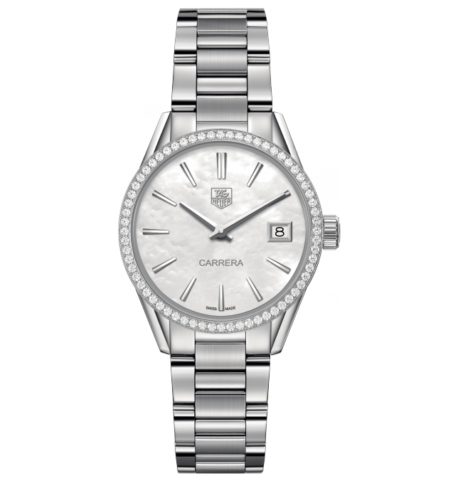 TAG Heuer WAR1315.BA0778 : Carrera Lady Quartz 32 Stainless Steel / Diamond / MOP / Bracelet