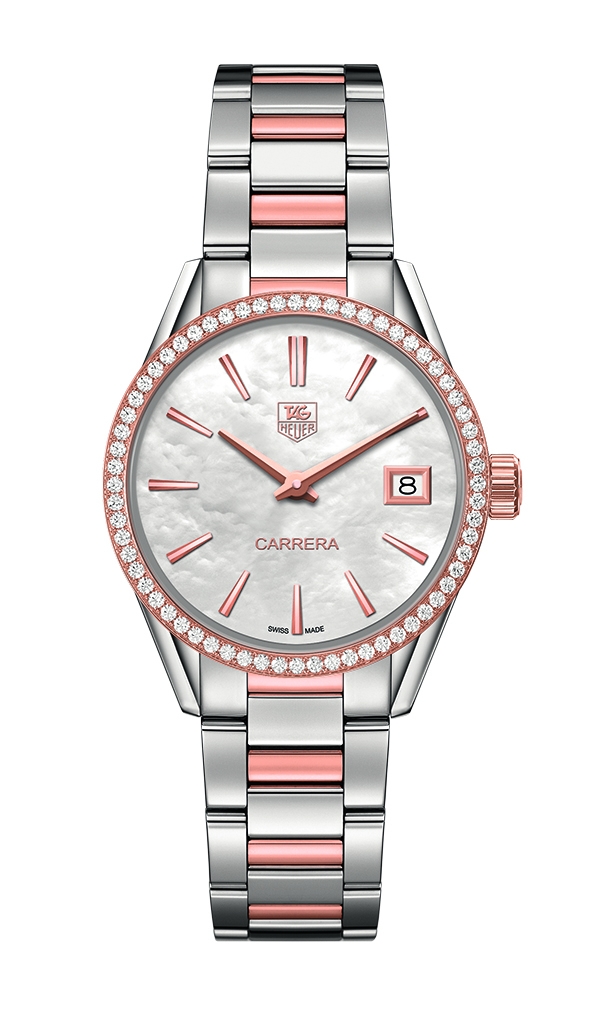 TAG Heuer WAR1353.BD0774 : Carrera Lady Quartz 32 Stainless Steel / Rose Gold / Diamond / MOP / Bracelet
