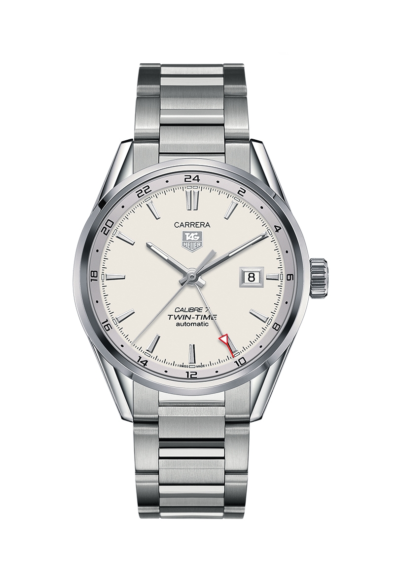 TAG Heuer WAR2011.BA0723 : Calibre 7 Twin Time Stainless Steel / Silver / Bracelet