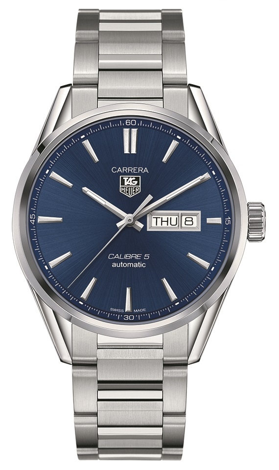 TAG Heuer WAR201E.BA0723 : Carrera Calibre 5 Day Date Stainless Steel / Blue / Bracelet