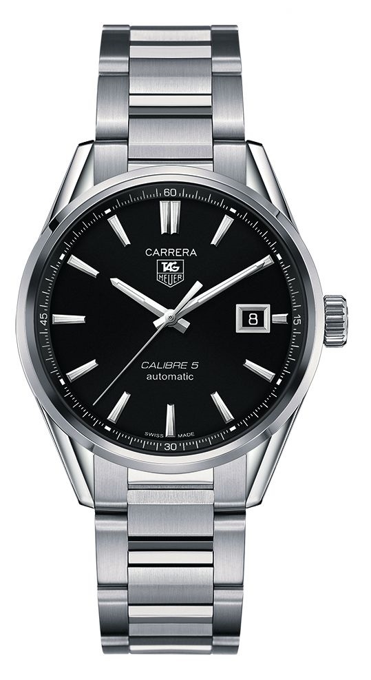 TAG Heuer WAR211A.BA0782 : Carrera Calibre 5 39 Stainless Steel / Black / Bracelet