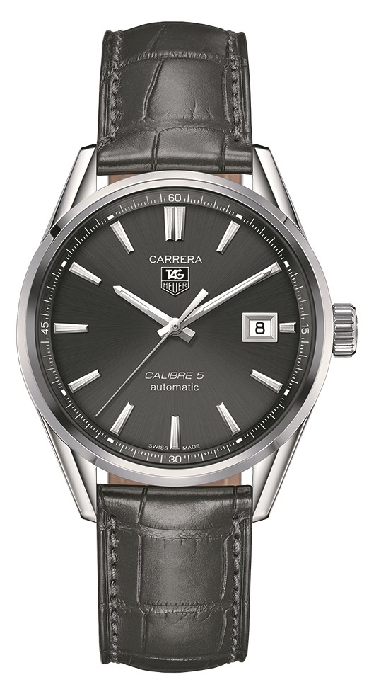 TAG Heuer WAR211C.FC6336 : Carrera Calibre 5 39 Stainless Steel / Grey / Alligator