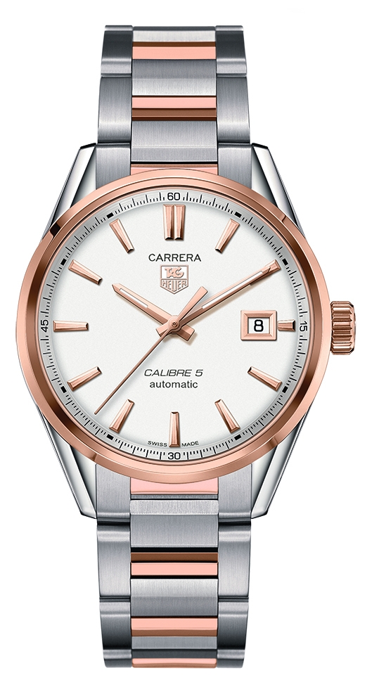 TAG Heuer WAR215D.BD0784 : Carrera Calibre 5 39 Stainless Steel / Rose Gold / Silver / Bracelet