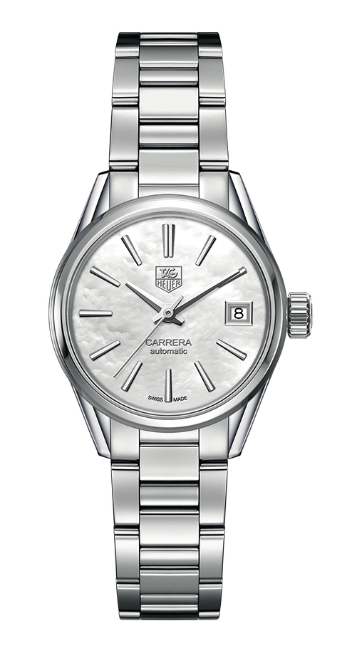 TAG Heuer WAR2411.BA0770 : Carrera Calibre 9 28 Stainless Steel / MOP / Bracelet