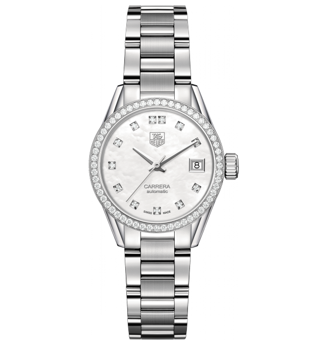 TAG Heuer WAR2415.BA0776 : Carrera Calibre 9 28 Stainless Steel / Diamond / MOP - Diamond / Bracelet