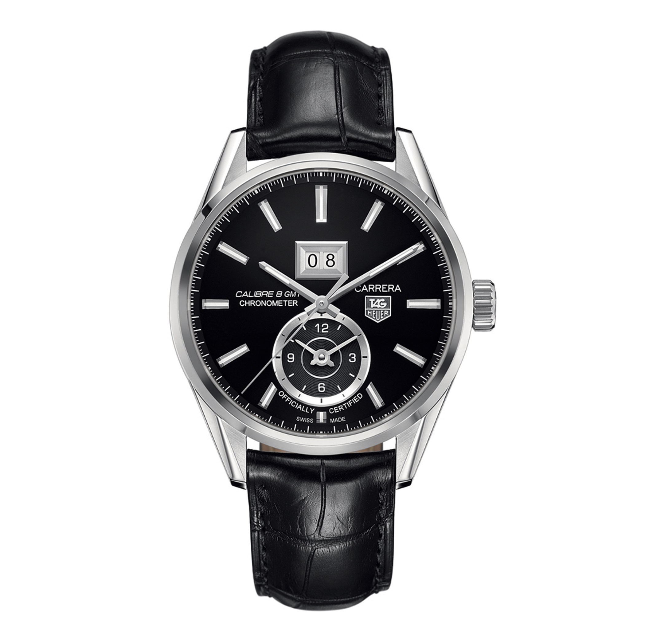 TAG Heuer WAR5010.FC6266 : Carrera Calibre 8 41 Stainless Steel / Black / Alligator