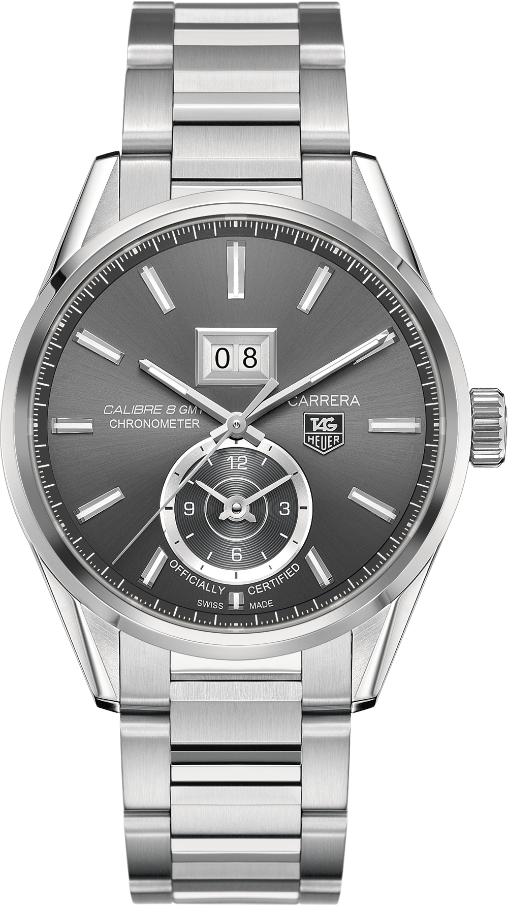 TAG Heuer WAR5012.BA0723 : Carrera Calibre 8 41 Stainless Steel / Grey / Bracelet