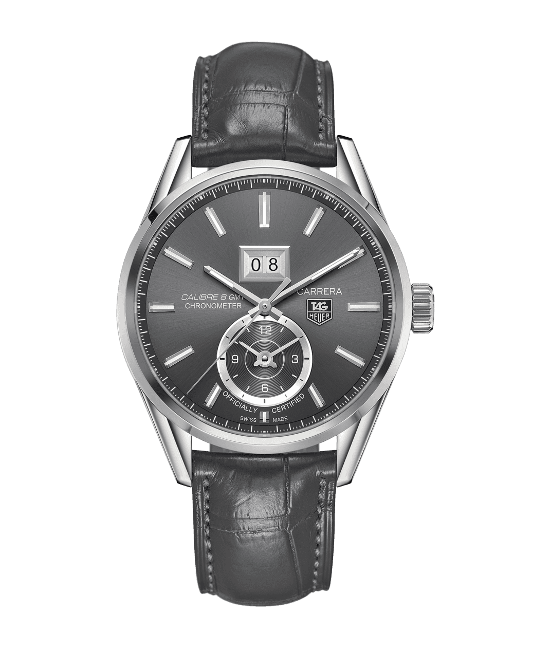 TAG Heuer WAR5012.FC6326 : Carrera Calibre 8 41 Stainless Steel / Grey / Alligator