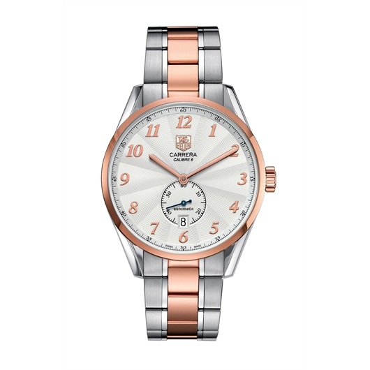 TAG Heuer WAS2151.BD0734 : Carrera Calibre 6 39 Heritage Stainless Steel / Rose Gold / Silver / Bracelet