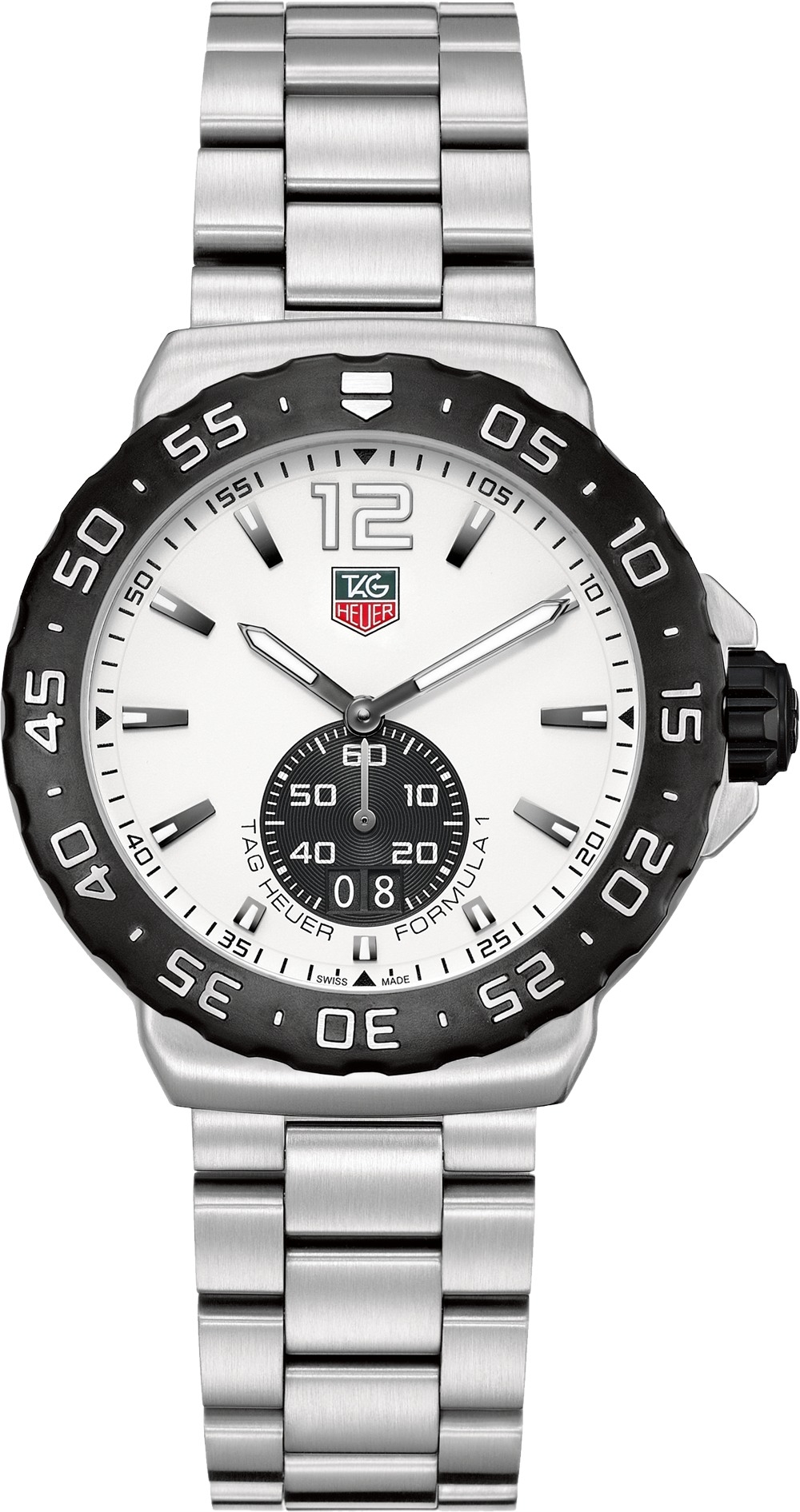 TAG Heuer WAU1111.BA0858 : Formula 1 Big Date 42 Stainless Steel / White / Bracelet
