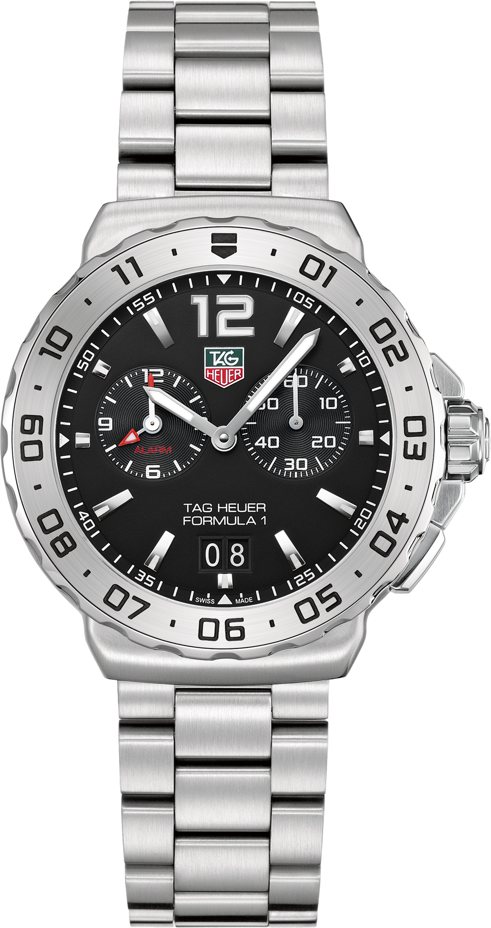 TAG Heuer WAU111A.BA0858 : Formula 1 Quartz Alarm 42 Stainless Steel / Black / Bracelet