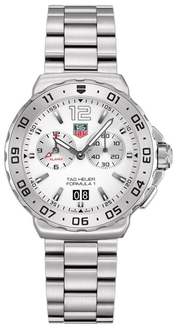 TAG Heuer WAU111B.BA0858 : Formula 1 Quartz Alarm 42 Stainless Steel / White / Bracelet