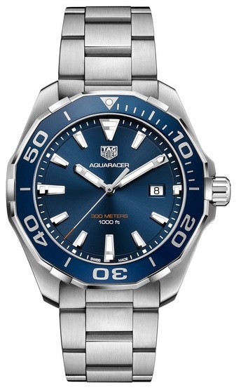 TAG Heuer WAY101C.BA0746 : Aquaracer 300M Quartz 43 Stainless Steel / Blue / Bracelet