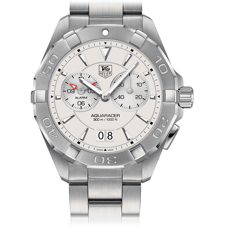 TAG Heuer WAY111Y.BA0920 : Aquaracer 300M Alarm 40.5 Stainless Steel / Silver / Bracelet