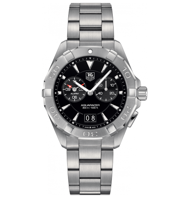 TAG Heuer WAY111Z.BA0928 : Aquaracer 300M Alarm 40.5 Stainless Steel / Black / Bracelet