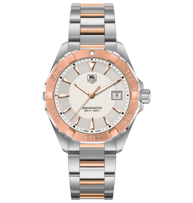 TAG Heuer WAY1150.BD0911 : Aquaracer 300M Quartz 40.5 Stainless Steel / Rose Gold / Silver / Bracelet