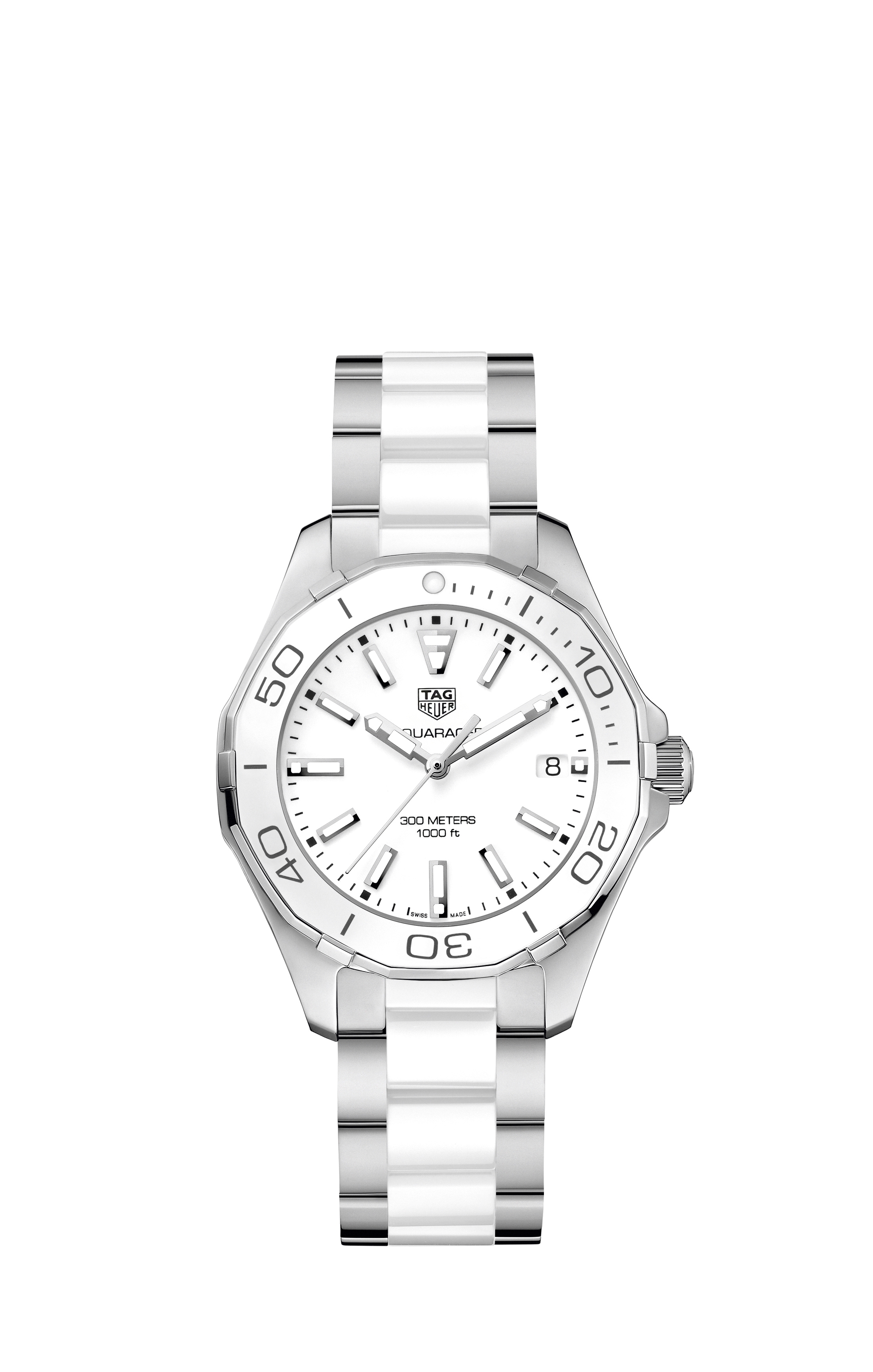 TAG Heuer WAY131B.BA0914 : Aquaracer 300M Quartz 35 Stainless Steel / White / Bracelet