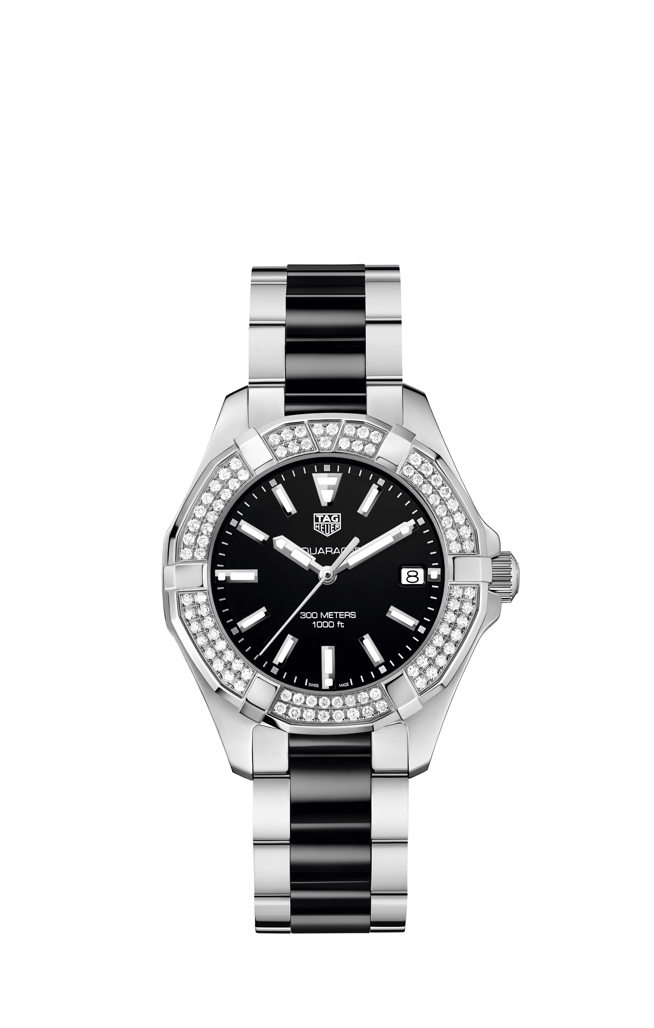 TAG Heuer WAY131E.BA0913 : Aquaracer 300M Quartz 35 Stainless Steel / Diamond / Black / Bracelet