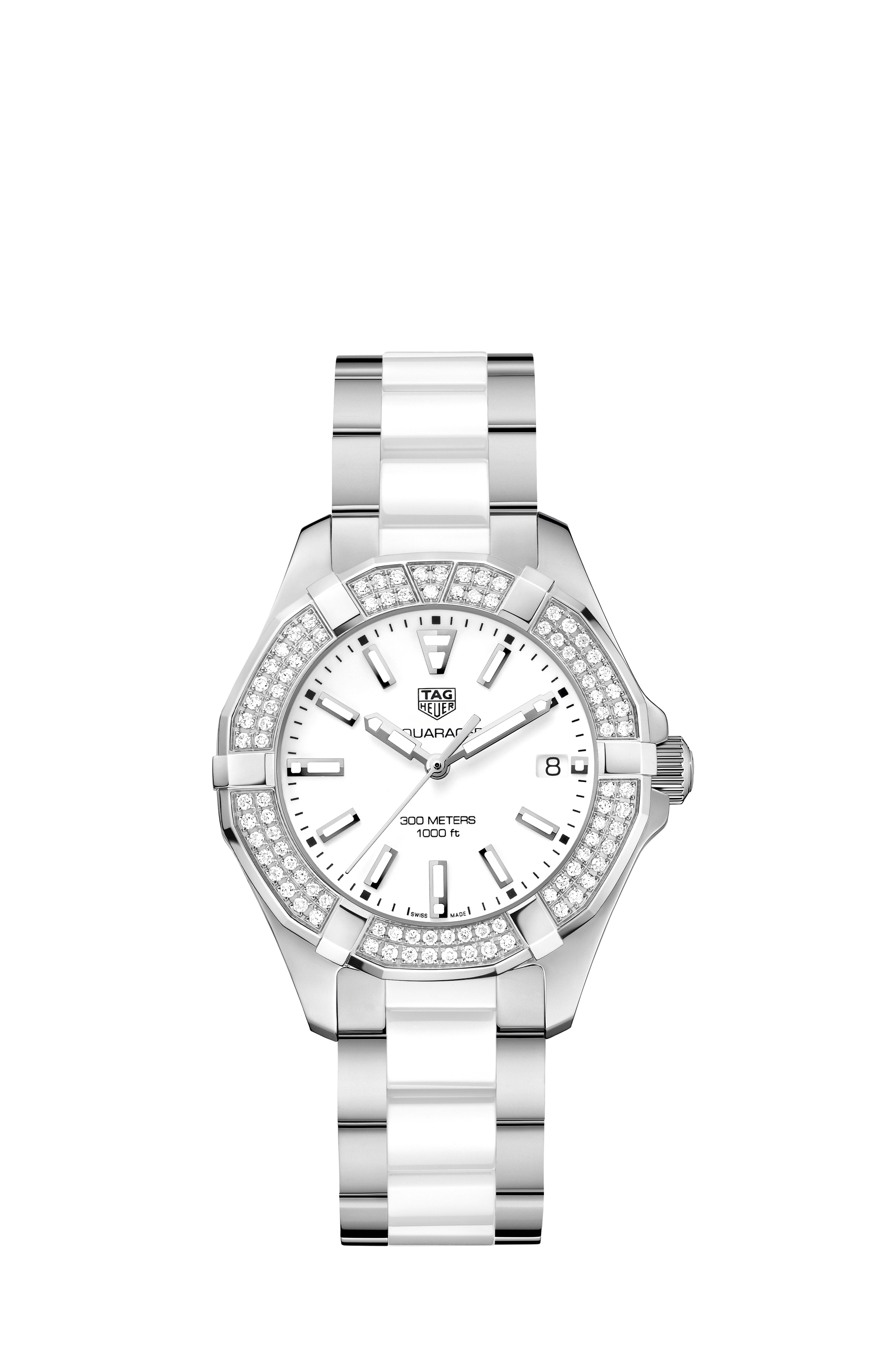 TAG Heuer WAY131F.BA0914 : Aquaracer 300M Quartz 35 Stainless Steel / Diamond / White / Bracelet