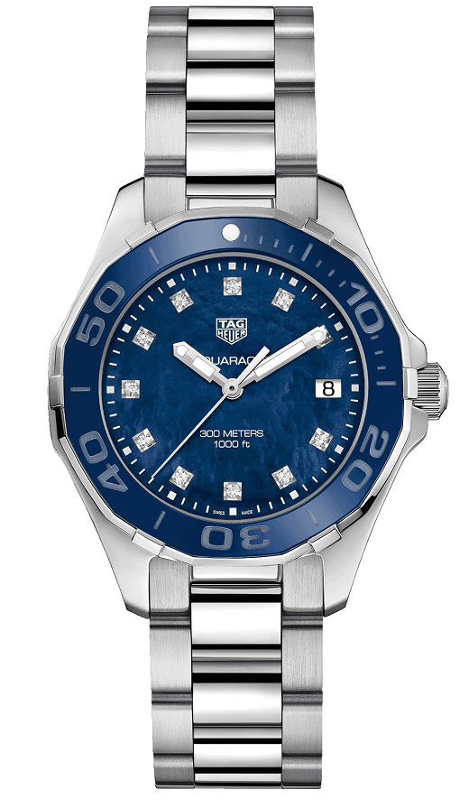 TAG Heuer WAY131L.BA0748 : Aquaracer 300M Quartz 35 Stainless Steel / Blue MOP - Diamond / Bracelet