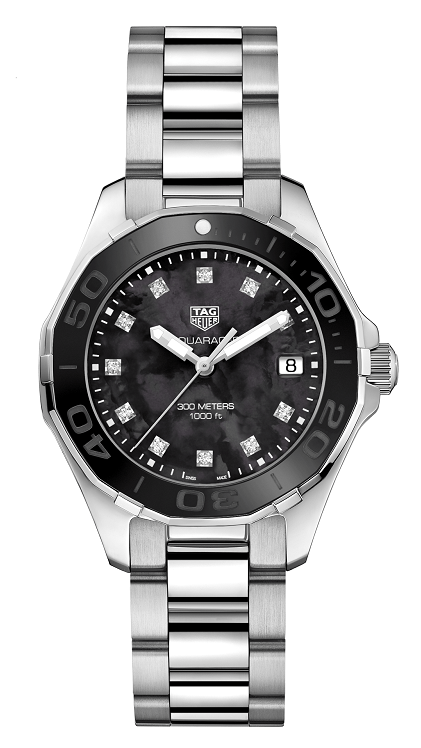TAG Heuer WAY131M.BA0748 : Aquaracer 300M Quartz 35 Stainless Steel / Black MOP - Diamond / Bracelet