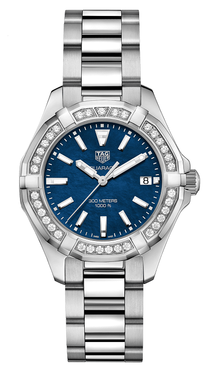 TAG Heuer WAY131N.BA0748 : Aquaracer 300M Quartz 35 Stainless Steel / Diamond / Blue MOP / Bracelet