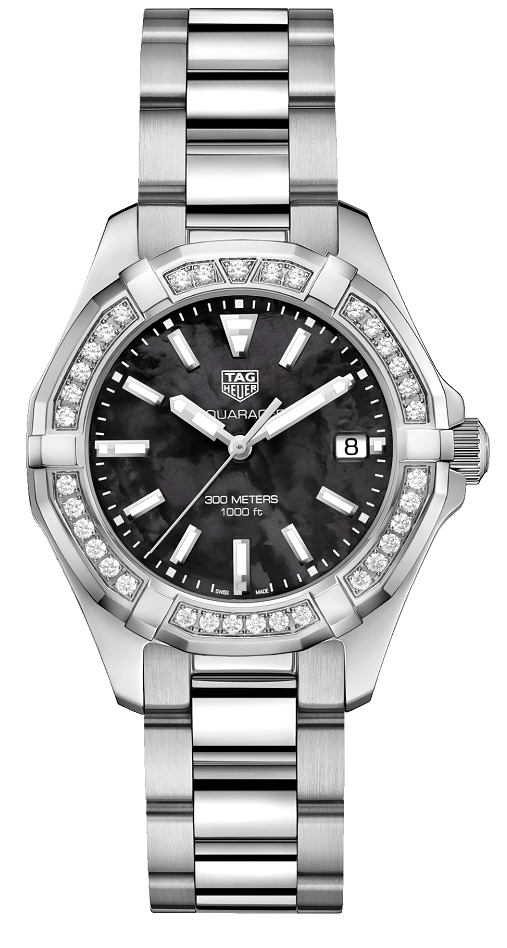 TAG Heuer WAY131P.BA0748 : Aquaracer 300M Quartz 35 Stainless Steel / Diamond /  Black MOP / Bracelet