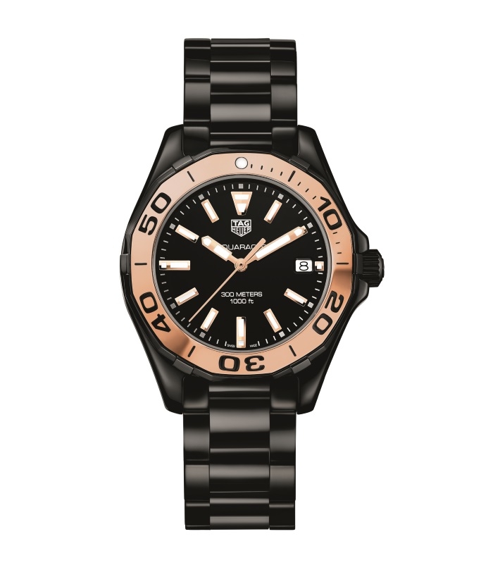 TAG Heuer WAY1355.BH0716 : Aquaracer 300M Quartz 35 Ceramic / Rose Gold / Black / Bracelet