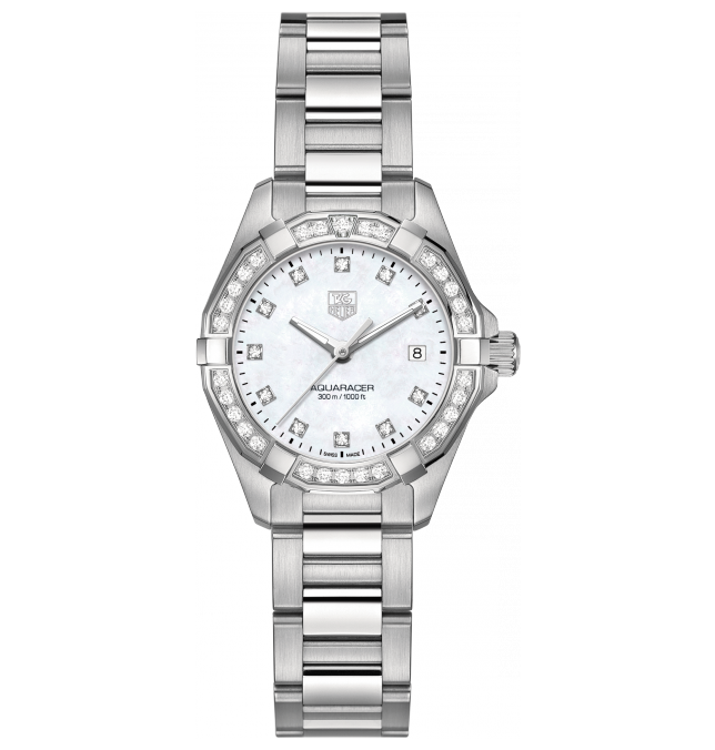 TAG Heuer WAY1414.BA0920 : Aquaracer 300M Quartz 27 Stainless Steel / Diamond / MOP - Diamond / Bracelet
