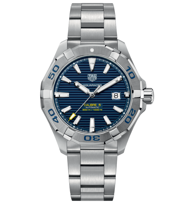 TAG Heuer WAY2012.BA0927 : Aquracer 300M Calibre 5 43 Stainless Steel / Blue / Bracelet
