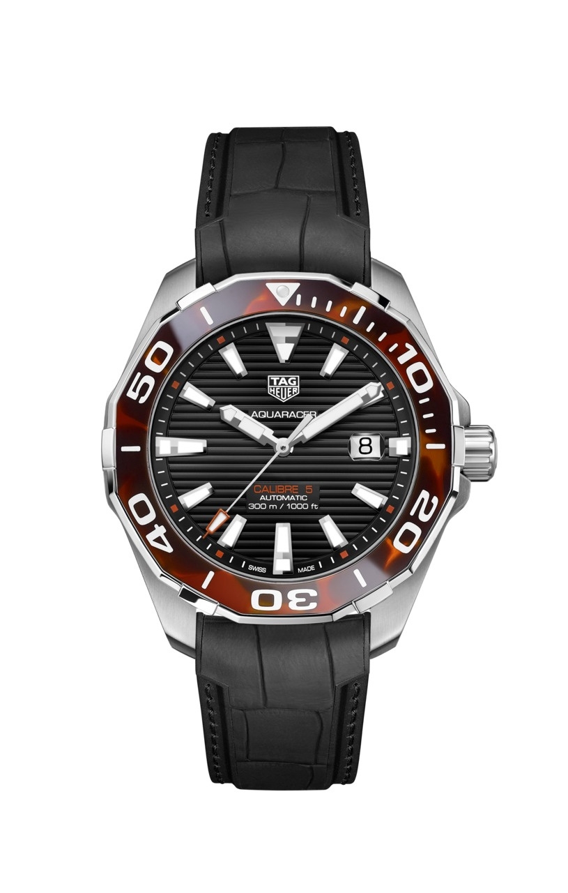 TAG Heuer WAY201N.FT6177 : Aquaracer 300M Calibre 5 43 Tortoise Brown