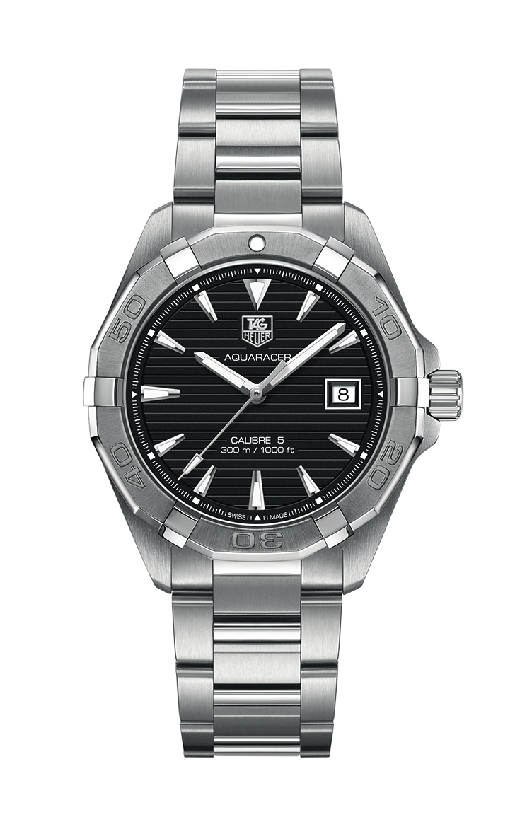 TAG Heuer WAY2110.BA0910 : Aquaracer 300M Calibre 5 40.5 Stainless Steel / Black / Bracelet