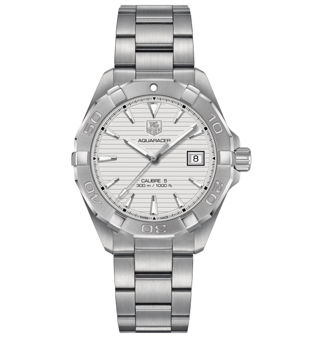 TAG Heuer WAY2111.BA0928 : Aquaracer 300M Calibre 5 40.5 Stainless Steel / Silver / Bracelet