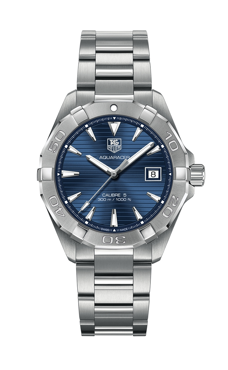TAG Heuer WAY2112.BA0928 : Aquaracer 300M Calibre 5 41 Stainless Steel / Blue / Bracelet