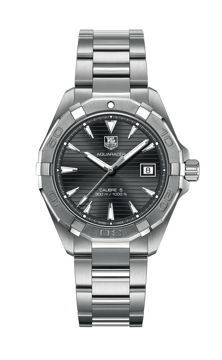 TAG Heuer WAY2113.BA0910 : Aquaracer 300M Calibre 5 40.5 Stainless Steel / Grey / Bracelet