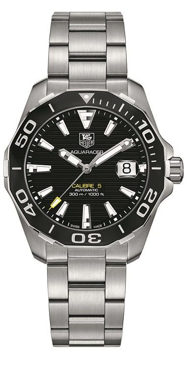 TAG Heuer WAY211A.BA0928 : Aquaracer 300M Calibre 5 41 Stainless Steel / Black / Bracelet