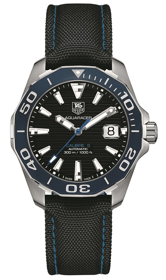 TAG Heuer WAY211B.FC6363 : Aquaracer 300M Calibre 5 41 Stainless Steel / Blue / Nylon