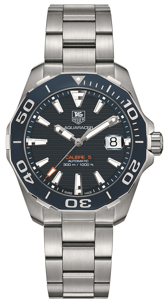 TAG Heuer WAY211C.BA0928 : Aquaracer 300M Calibre 5 41 Stainless Steel / Blue / Bracelet