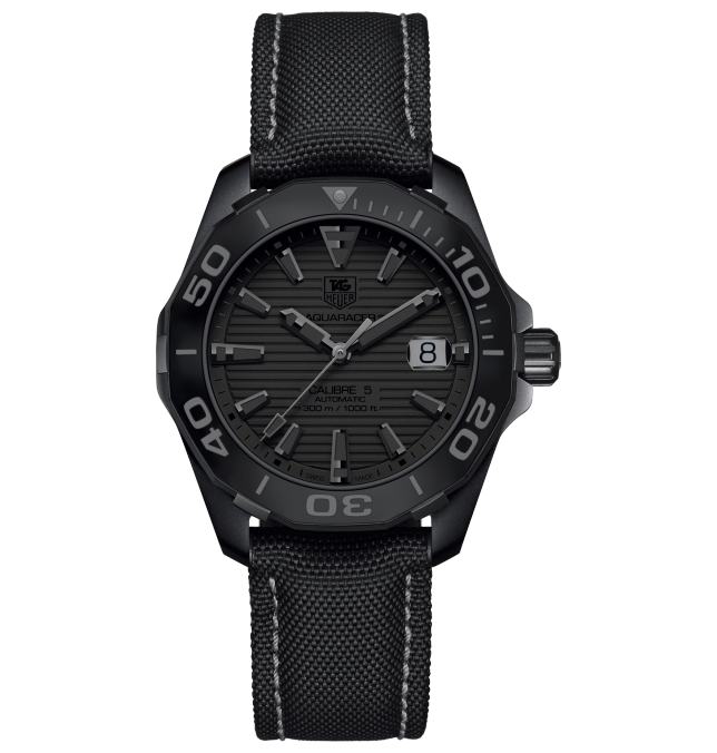 TAG Heuer WAY218B.FC6364 : Aquaracer 300M Calibre 5 41 Titanium PVD / Black Phantom / Nylon