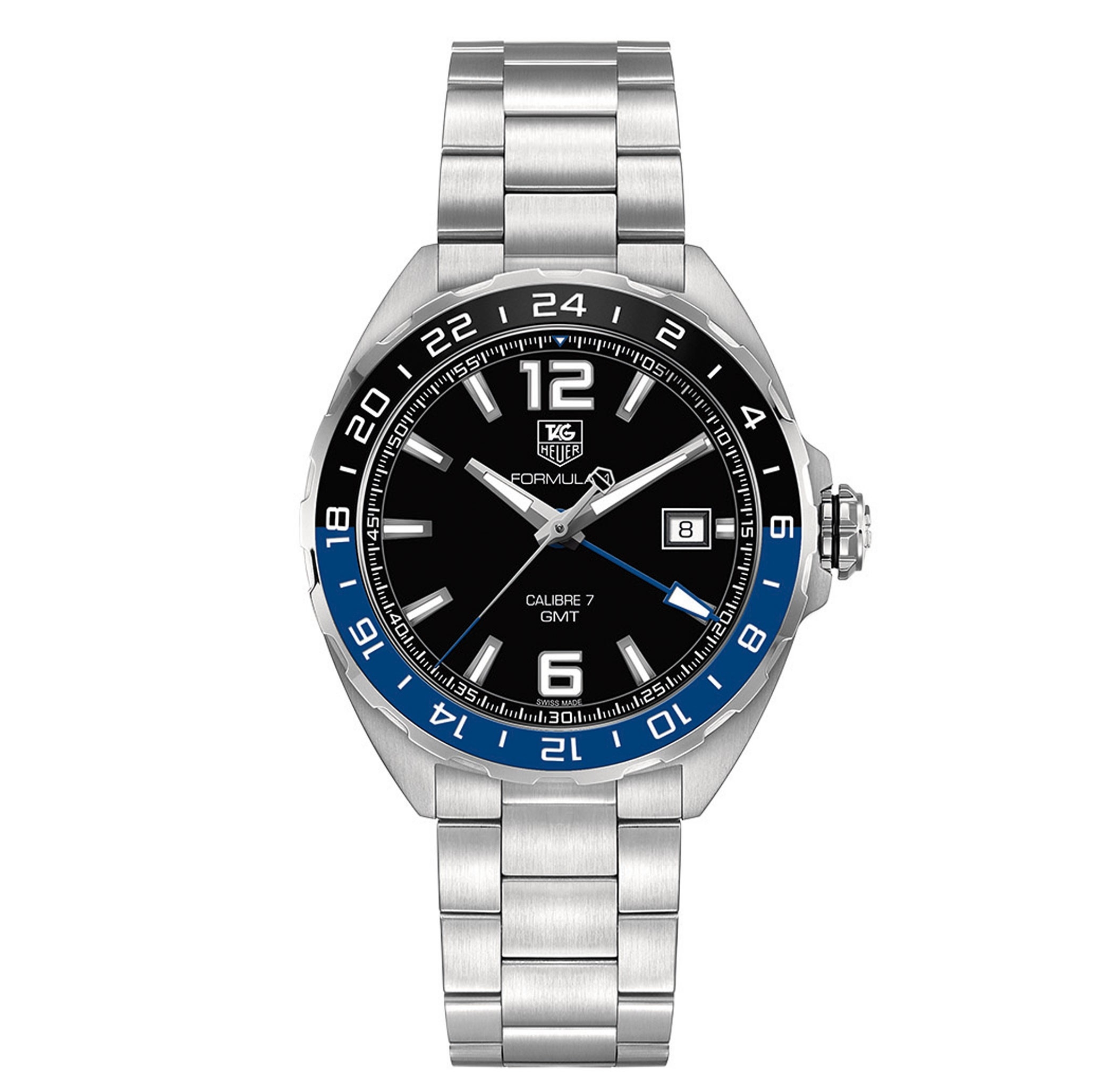 TAG Heuer WAZ211A.BA0875 : Formula 1 Calibre 7 GMT 41 Stainless Steel / Black / Bracelet