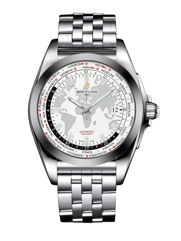 Breitling WB3510U0.A777.375A : Galactic Unitime Stainless Steel / SleekT / Antarctica White / Bracelet