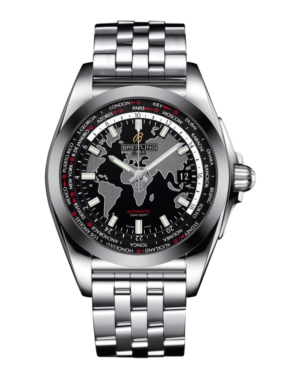 Breitling WB3510U4.BD94.375A : Galactic Unitime Stainless Steel / SleekT / Trophy Black / Bracelet