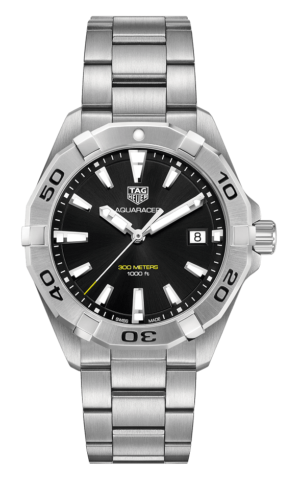 TAG Heuer WBD1110.BA0928 : Aquaracer Quartz 300M 41 Stainless Steel / Black / Bracelet