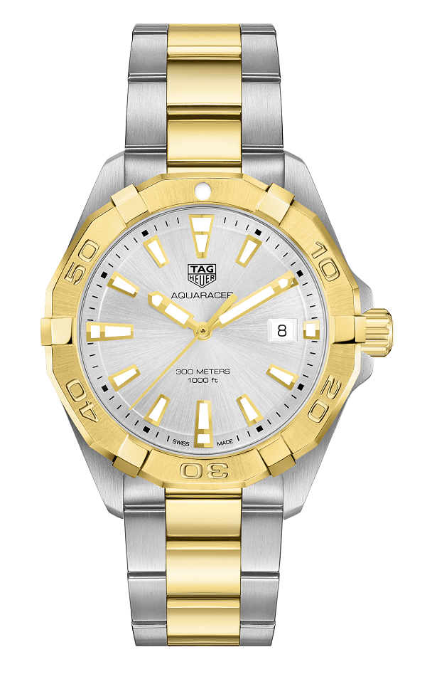 TAG Heuer WBD1120.BB0930 : Aquaracer 300M Quartz 41 Stainless Steel / Yellow Gold / Silver / Bracelet