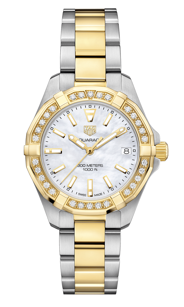 TAG Heuer WBD1321.BB0320 : Aquaracer 300M Quartz 32 Stainless Steel / Yellow Gold / Diamond / MOP / Bracelet