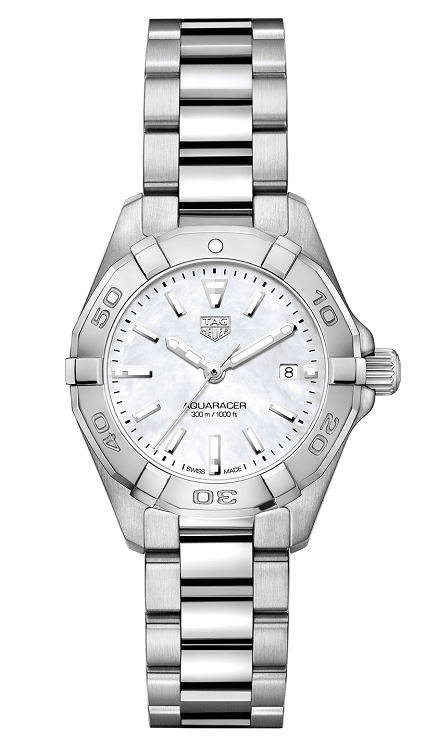 TAG Heuer WBD1411.BA0741 : Aquaracer 300M Quartz 27 Stainless Steel / MOP / Bracelet