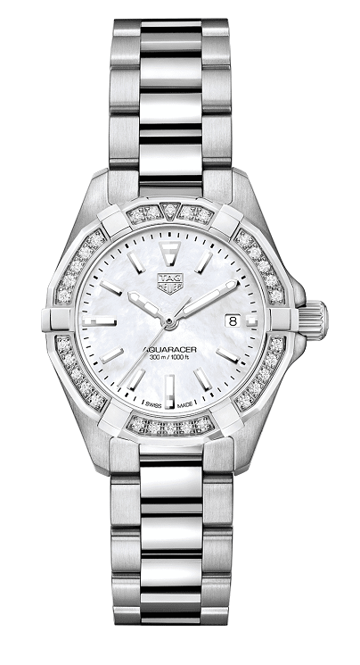 TAG Heuer WBD1413.BA0741 : Aquaracer 300M Quartz 27 Stainless Steel / Diamond / MOP / Bracelet