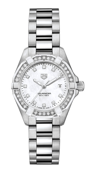 TAG Heuer WBD1415.BA0741 : Aquaracer 300M Quartz 27 Stainless Steel / Diamond / MOP - Diamond / Bracelet