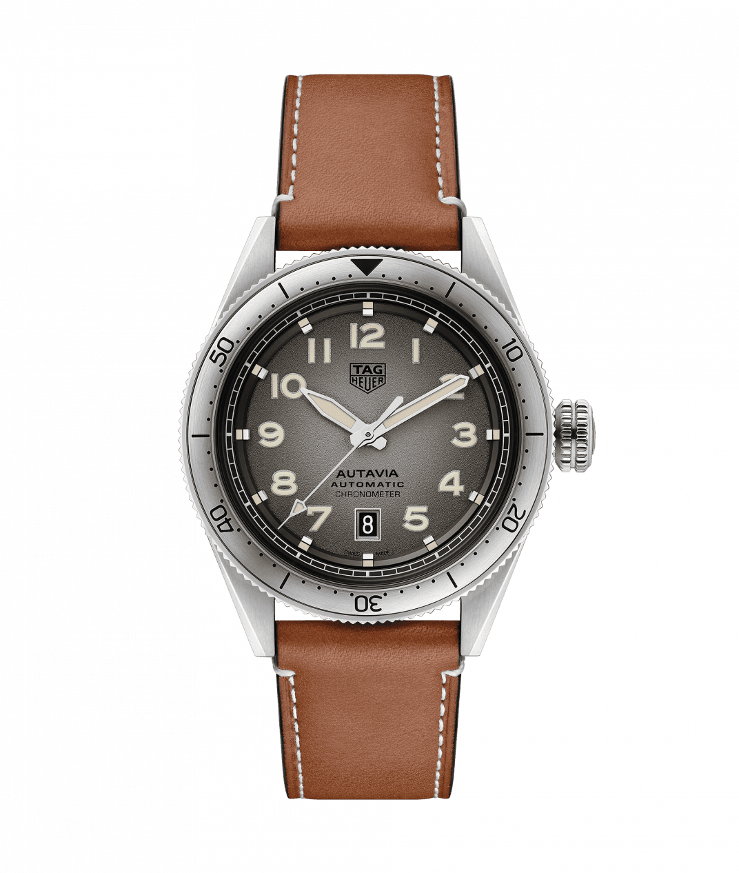 TAG Heuer WBE5111.FC8267-1 : Autavia Calibre 5 Stainless Steel / Grey / Leather